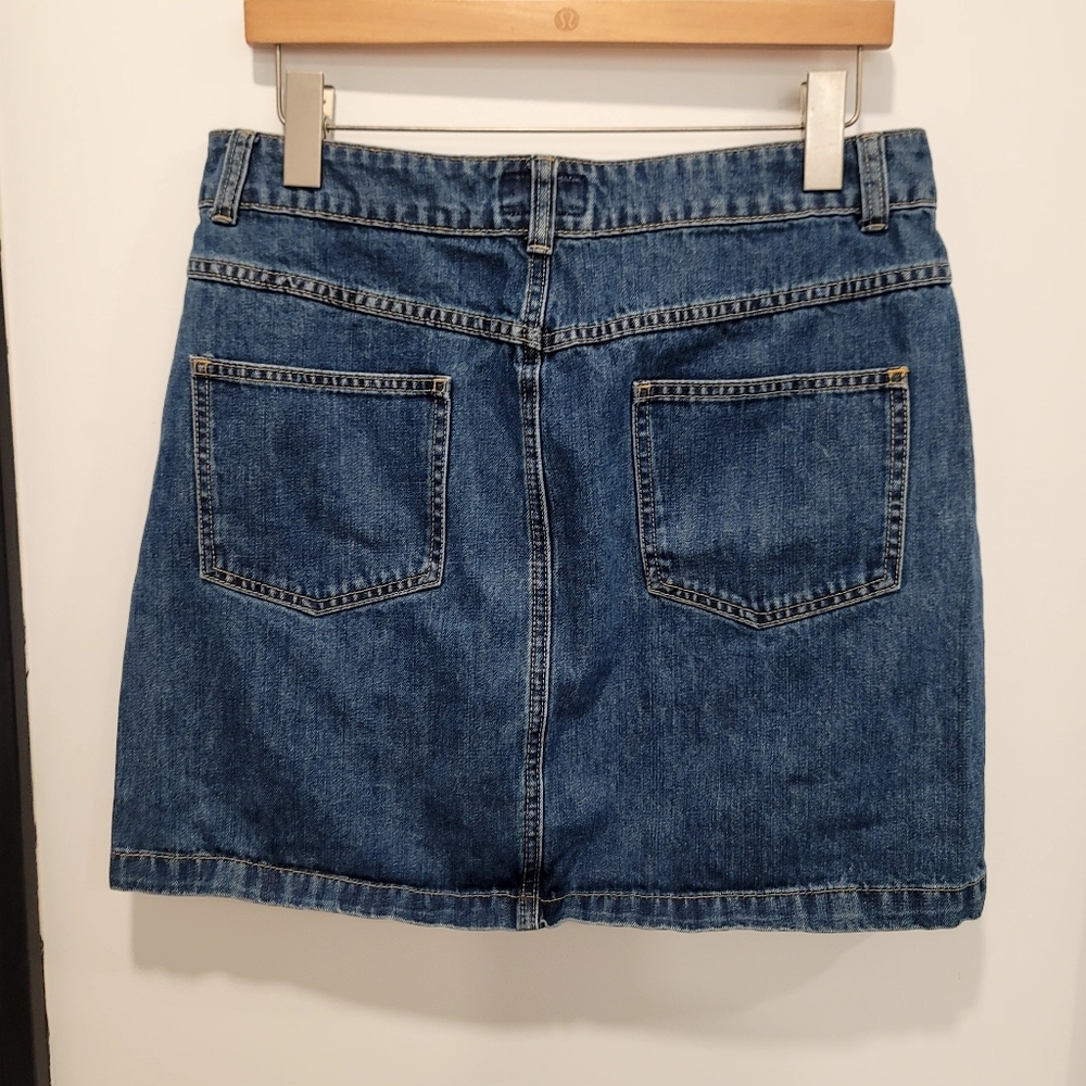 MARINE LAYER Denim Mini Skirt Size Large - Picture 4 of 12